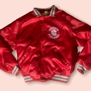 Vintage Georgia Bulldogs Satin Varsity Bomber Jacket